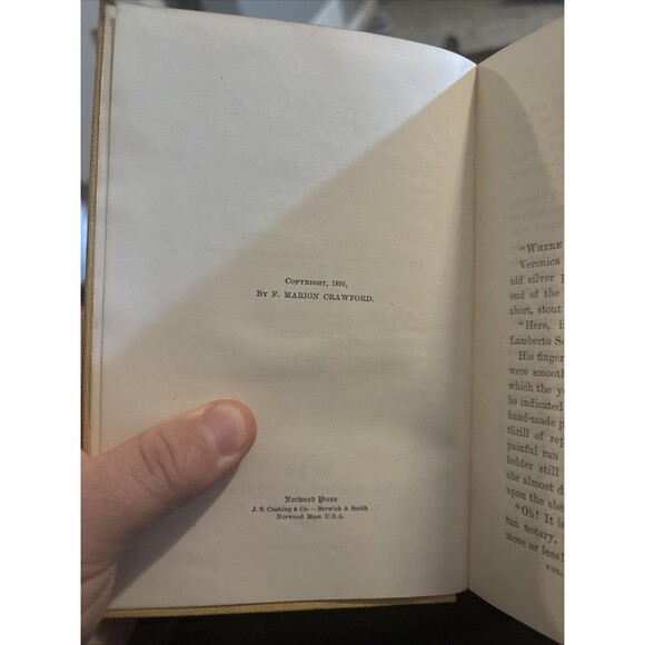 F. Marion Crawford  TAQUISARA  1896 Volume I Macmillan, NY B173 - Picture 6 of 16